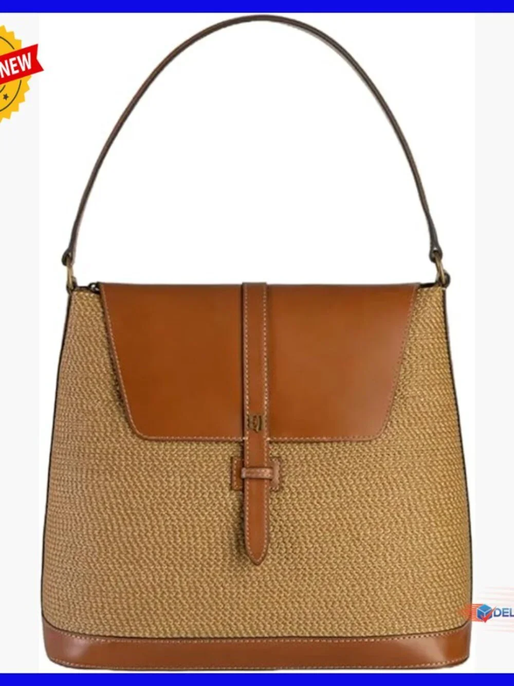 Convertible Straw Hobo Handbag with Adjustable Straps, Spacious 12x11x5.75
